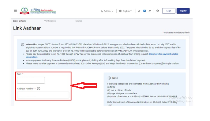 How to link aadhaar with pan card online