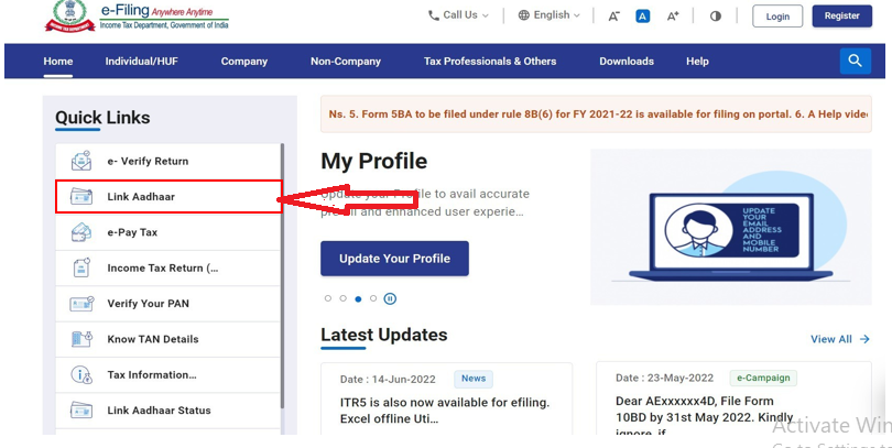 How to link aadhaar with pan card online